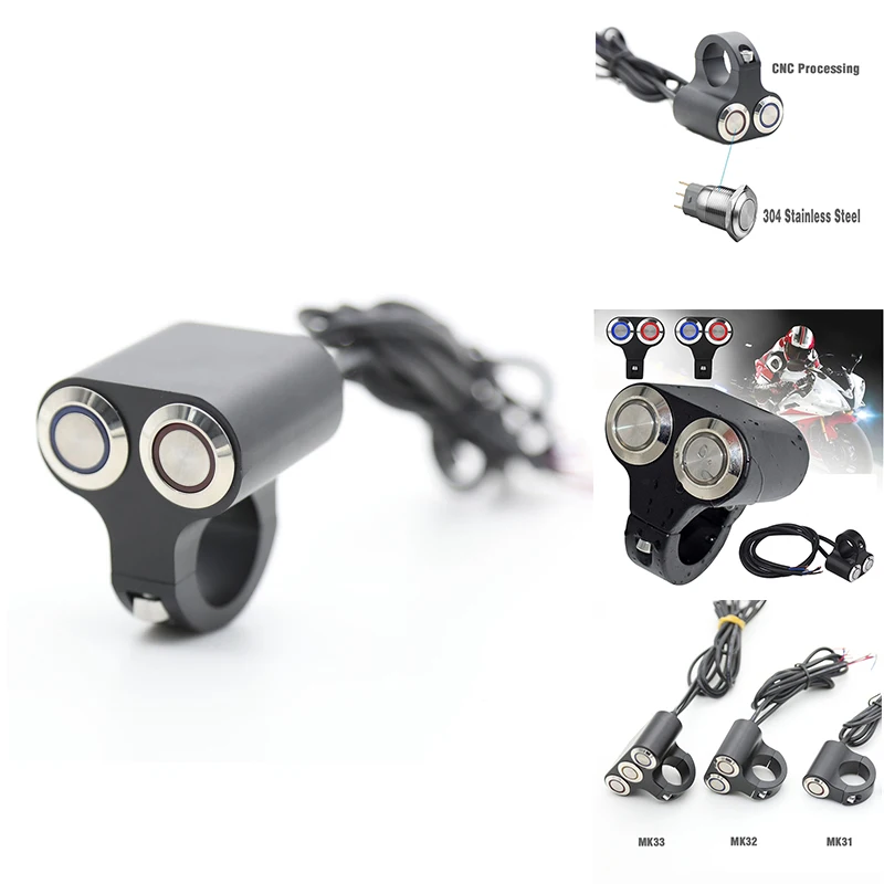 

Motorcycle Handlebar Led Indicator Light Switch Adjustable Mount Waterproof Button Switch DC12V, Lock Switch