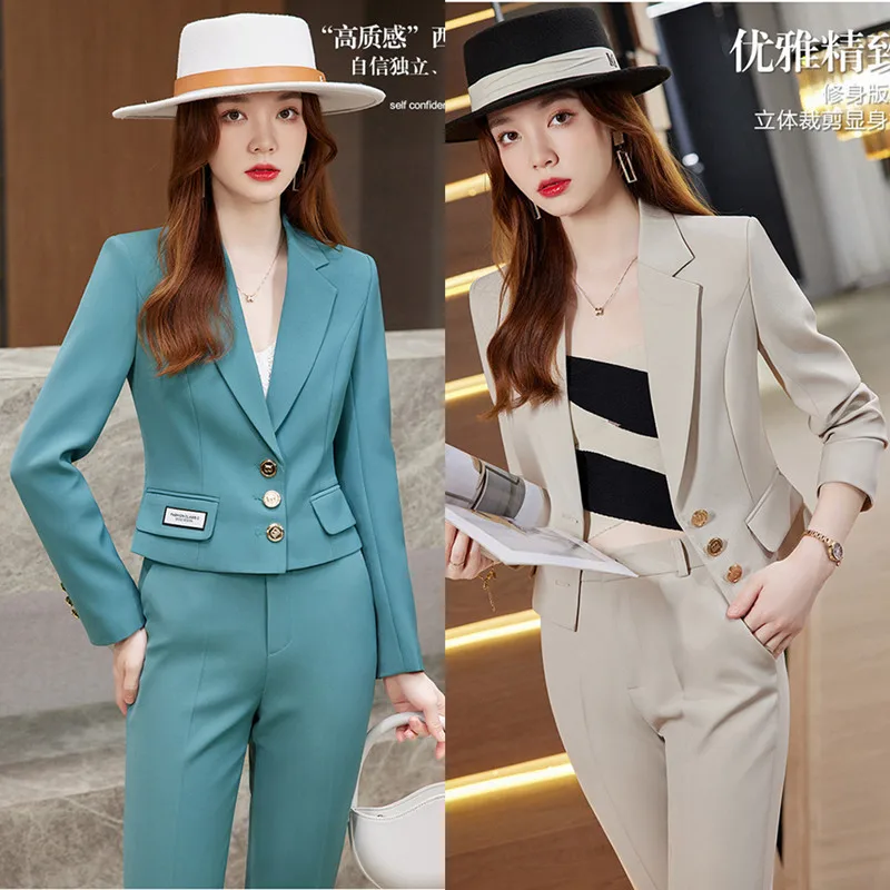 Короткий маленький костюм Женская Деловая одежда на осень и зиму новый модный