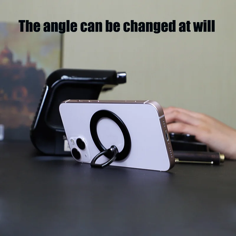 Magnetic Phone Ring Holder for Iphone 14 13 12 Magsafe Accessories Adjustable Finger Ring Grip and Stand,Removable Phone Base