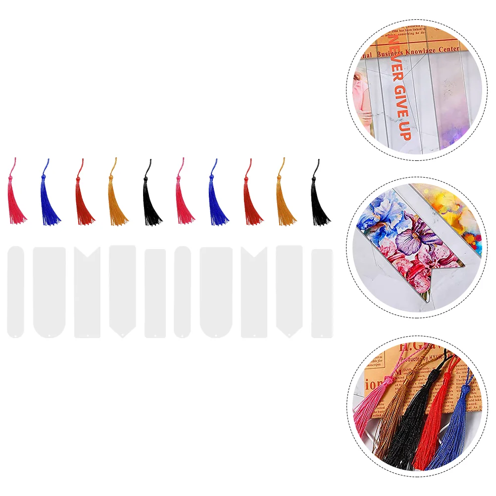 

Bookmark Blank Bookmarks Diy Acrylic Label Clear Page Tassel Book Tassels Girls School Supplies Tags Unfinished Tag Mark Bulk