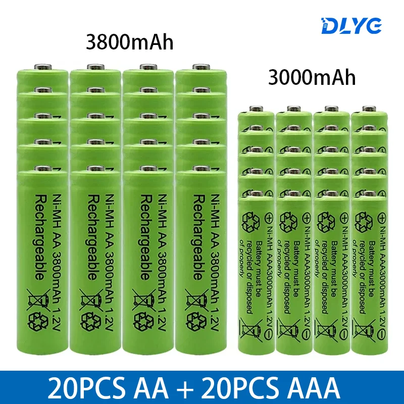 Щелочные батареи 1 2 в AA + AAA NI MH 3000-3800 мАч для часов фонарь Ков MP3-плееров игрушек