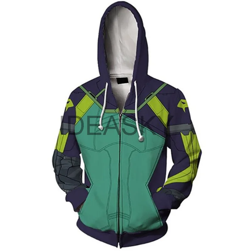 Мужской пуловер с капюшоном и 3D-принтом на молнии | Тематическая одежда униформа