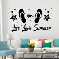 live love summer quotes wall stickers starfish slippers decals ocean restaurant beach livingroom decor mural vinyl poster hj1186