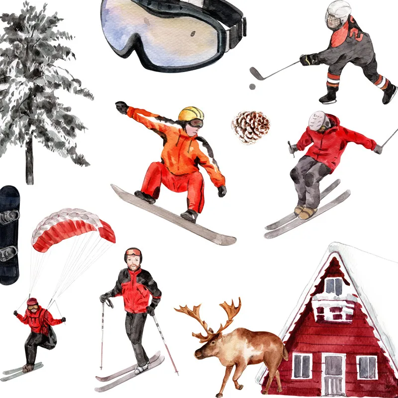 

24 шт./упак. зимние спортивные лыжные стикеры DIY Craft Скрапбукинг альбом нежелательный журнал декоративные Стикеры