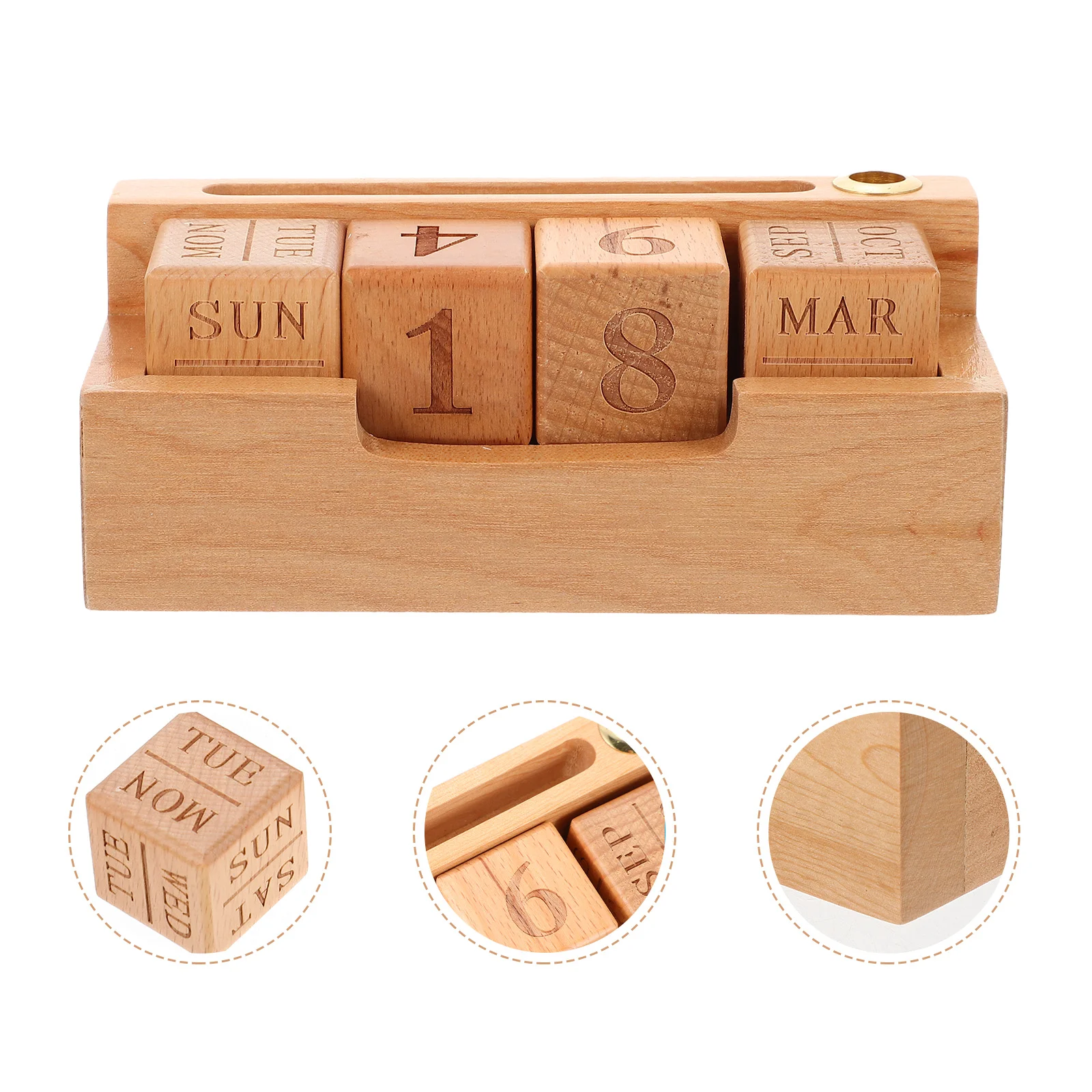 

Calendar Household Table Calendar Decorative Perpetual Calendar English Block Calendar for Study Office Desk Home