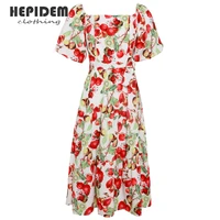 hepidem clothing summer sleeve mini dress women short sleeve strapless high waist sheath slim dresses 70013