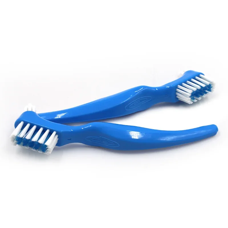 

Denture Cleaning Brush Bristles & Ergonomic Rubber Handle Multi-Layered Bristles False Teeth Brush Oral Care Tool