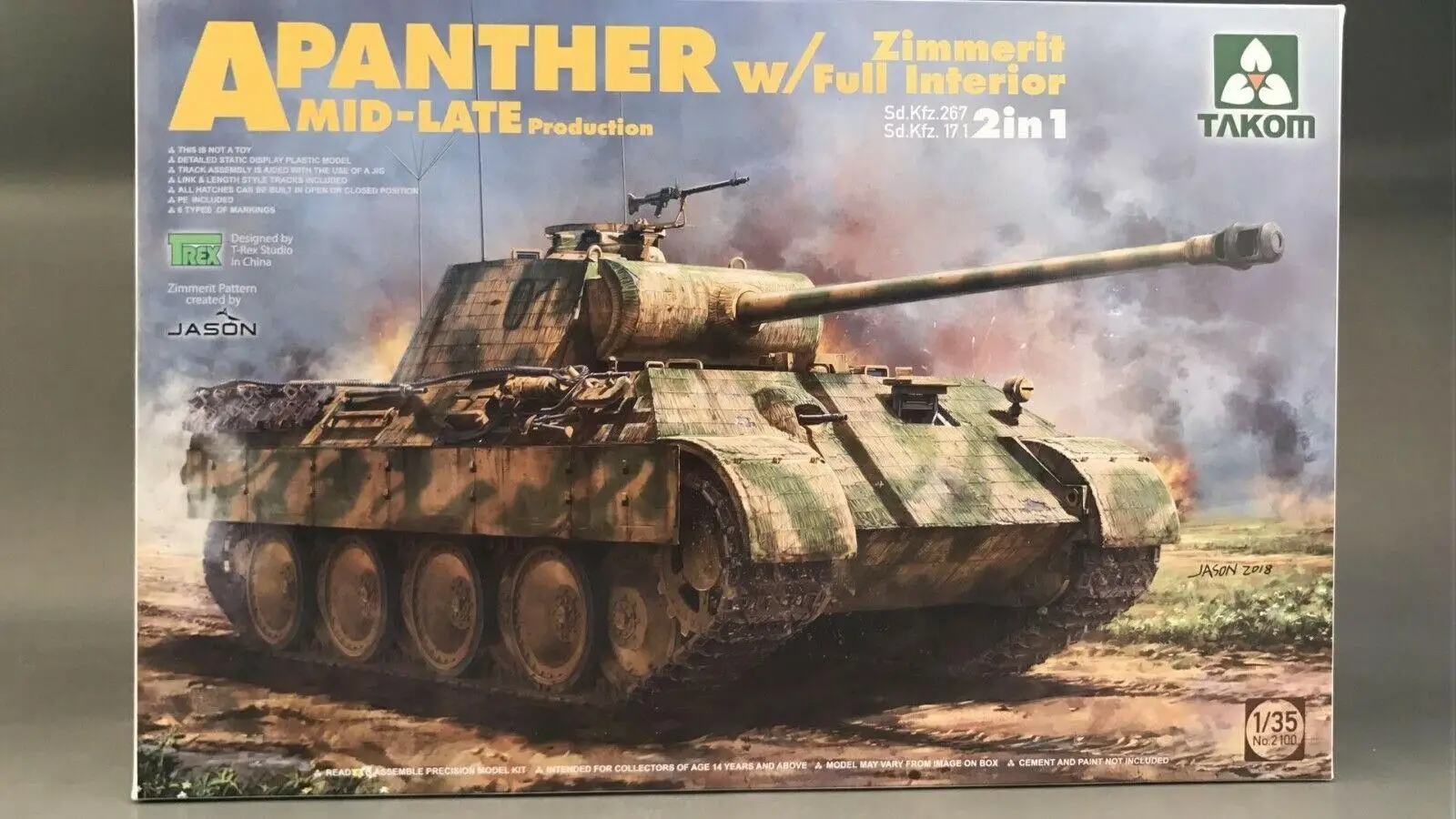 

TAKOM 2100 Panther Ausf.A (mid-late) w/Zimmerit & Full Interior 1/35