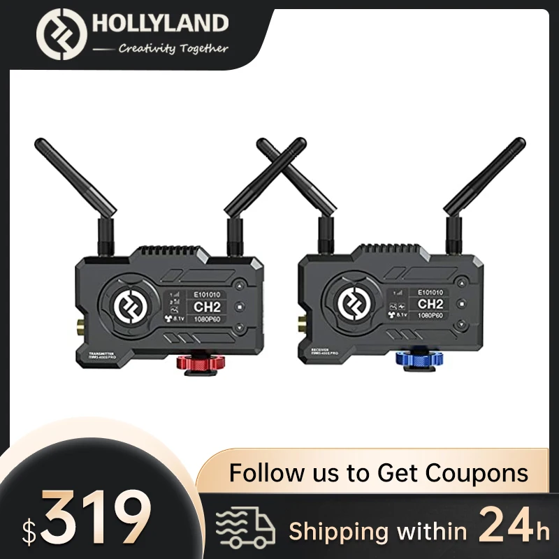 

Hollyland Mars 400S Pro [Официальный] беспроводной SDI HDMI видеопередатчик и приемник 0,1 с задержкой футов диапазон для видеографа
