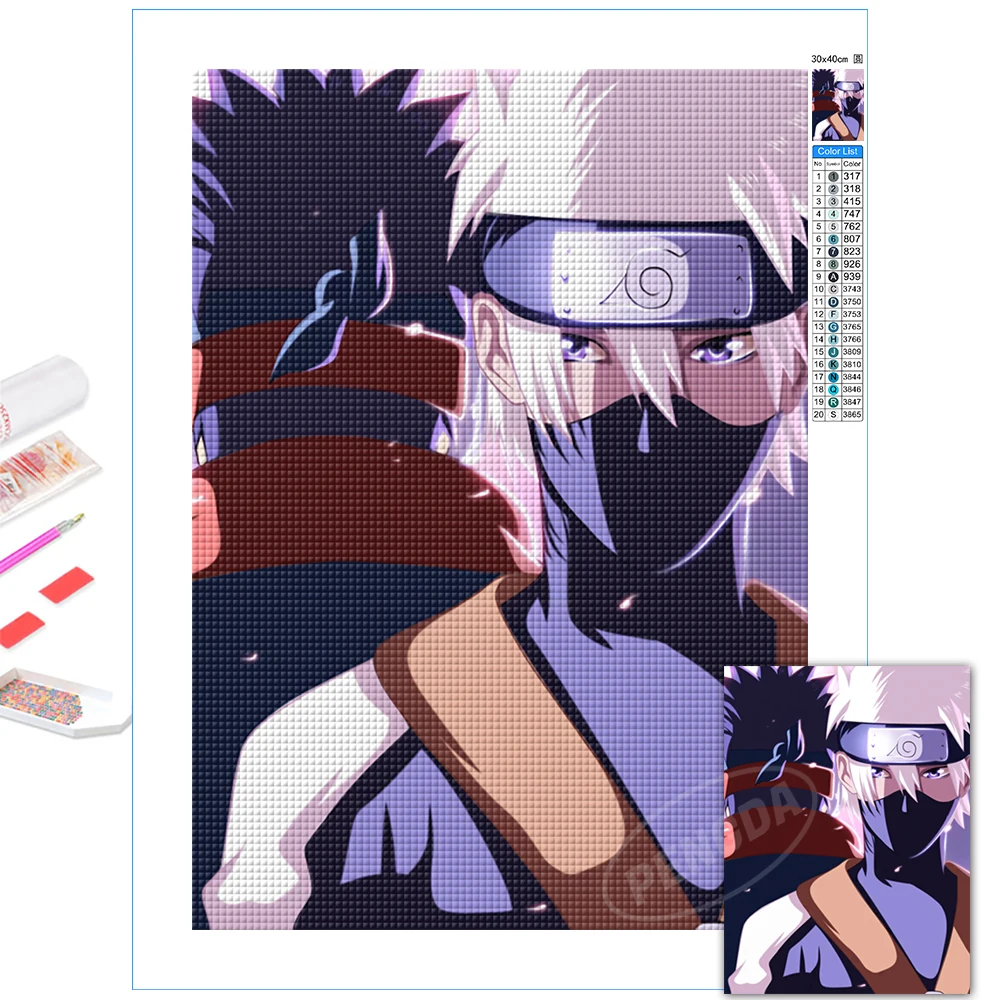 

Hatake Kakashi 5D Diamond Paintings Rhinestone Diy Embroidery Naruto Full Square Drill Cross Stitch Home Decor Anime Fans Gifts