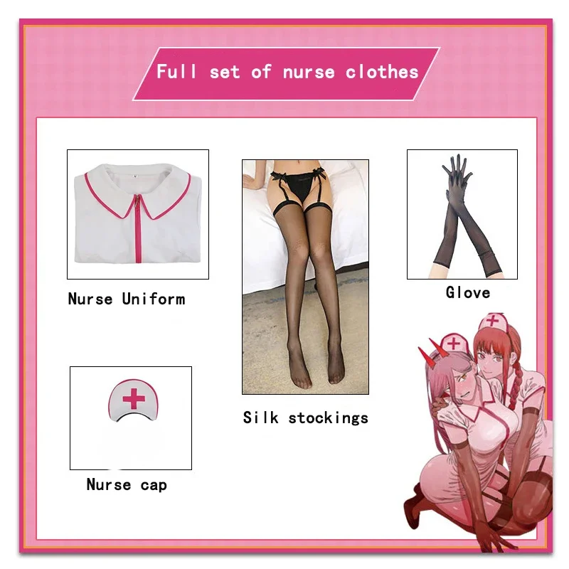 Power медсестра косплей аниме бензопила человек сексуальная мощная костюм парик