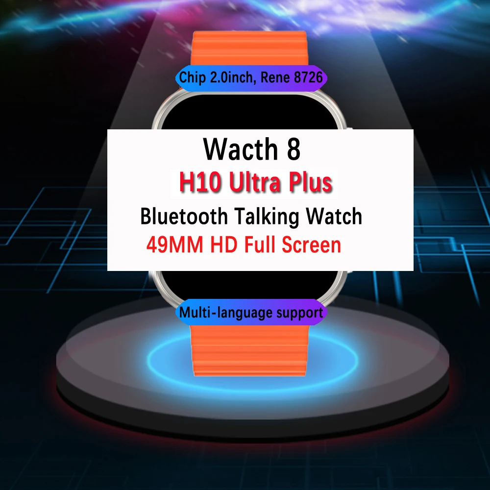 

2023 H10 ультра плюс Смарт-часы для мужчин серия 8 49 мм Pro 2,0 "Siri ремешок замок Pk Hk8 Pro Max Ultra Dt8 Смарт-часы для женщин