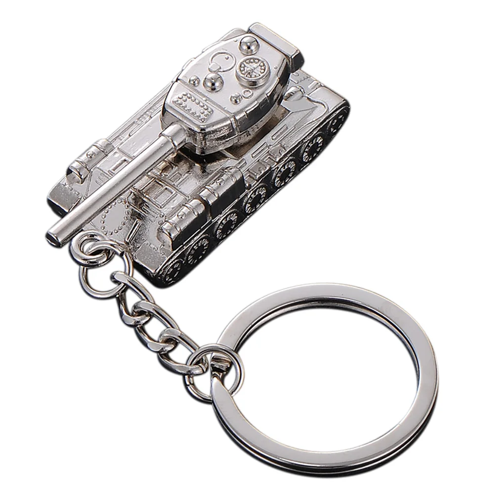 

Fashion Cool Tank Decoration Alloy Keychain 3D Tank Model Key Ring (Silver)