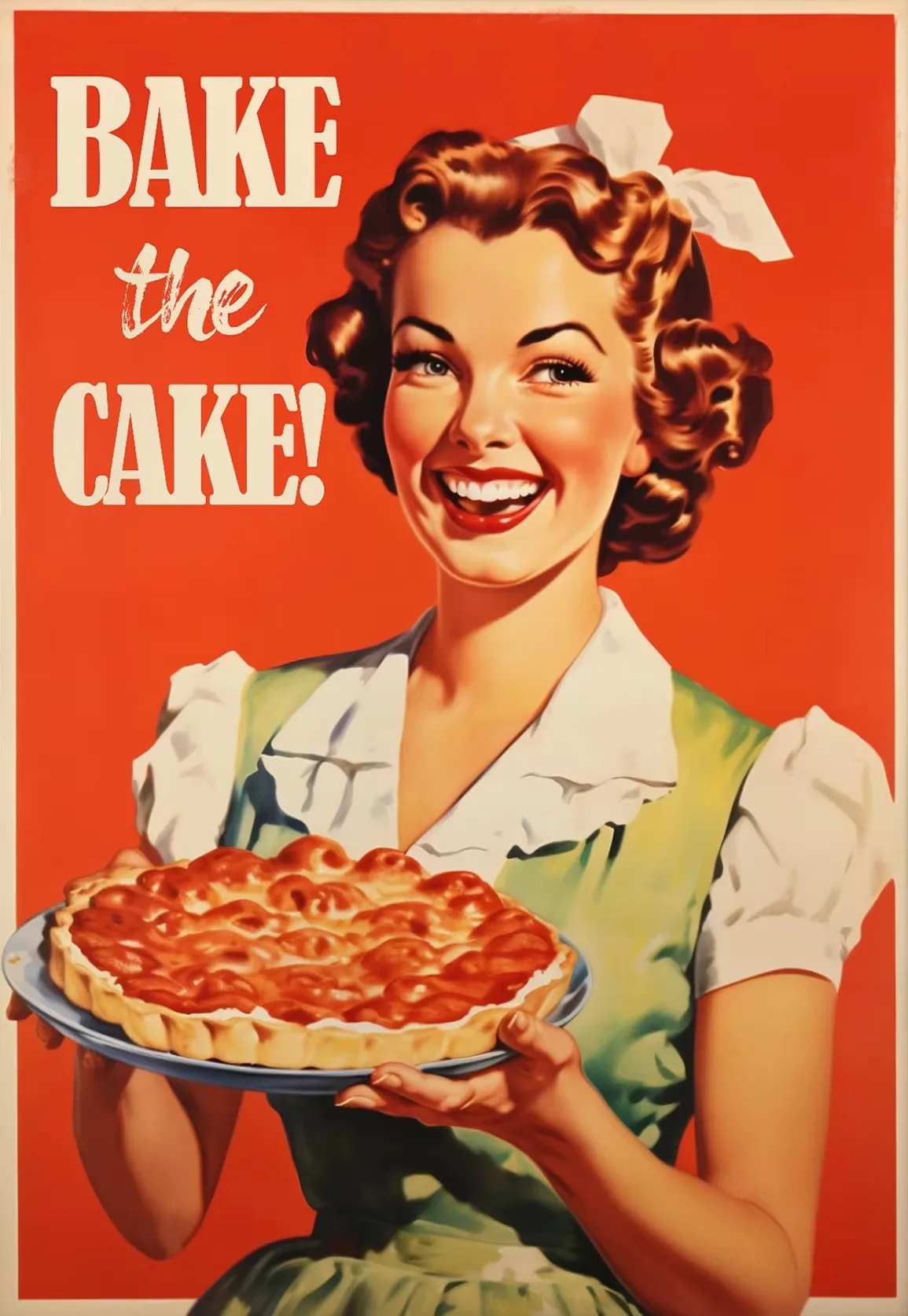 

Винтажный плакат 50-х годов с принтом для кухни