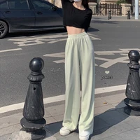 2022 new high waist wide leg casual pants women loose and thin straight trousers drapey mopping pants trendy fashion clothes