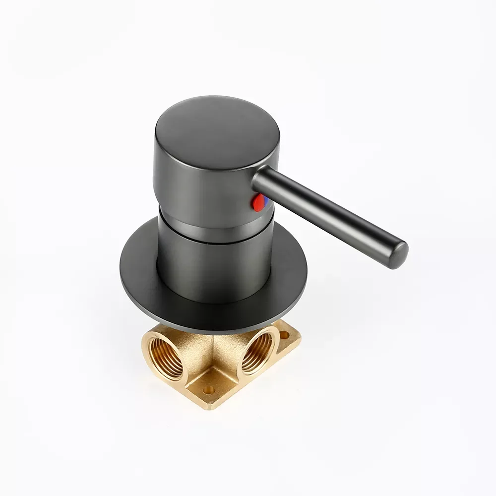 

Mixer Water Tap Bathroom Water Faucets Shower Diverter Valve Black Gold Chrome Round Solid Brass Concealed Bifunctional