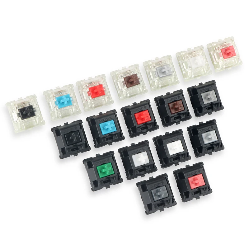 1pc For Cherry MX Mechanical Keyboard Switch Silver Red Black Blue Brown Silent Pink Shaft Switch 3-pin Cherry Clear RGB Switch