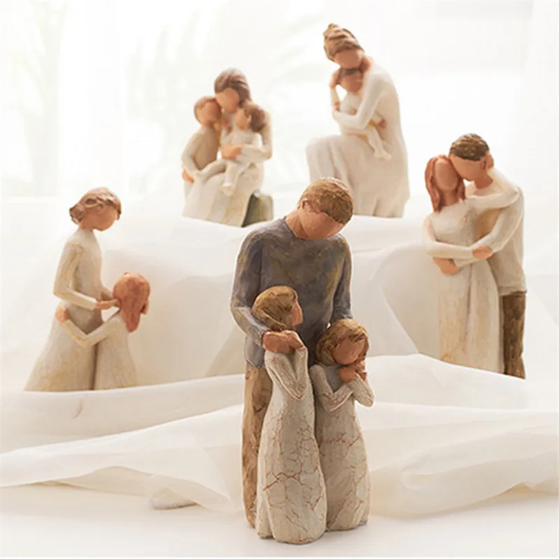 

Mother's Day Birthday Easter Wedding Gift Nordic Home Decoration People Model Living Room Family Figurines for interior