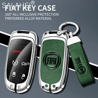car metal leather key case full cover shell holder auto protection for fiat freemont 2018 500x 500 500l ottimo punto accessories
