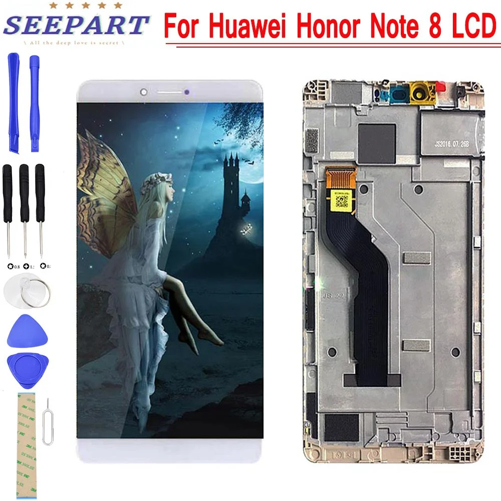 Оригинальный экран для Huawei Honor Note 8 ЖК-дисплей сенсорный дигитайзер + рамка Замена