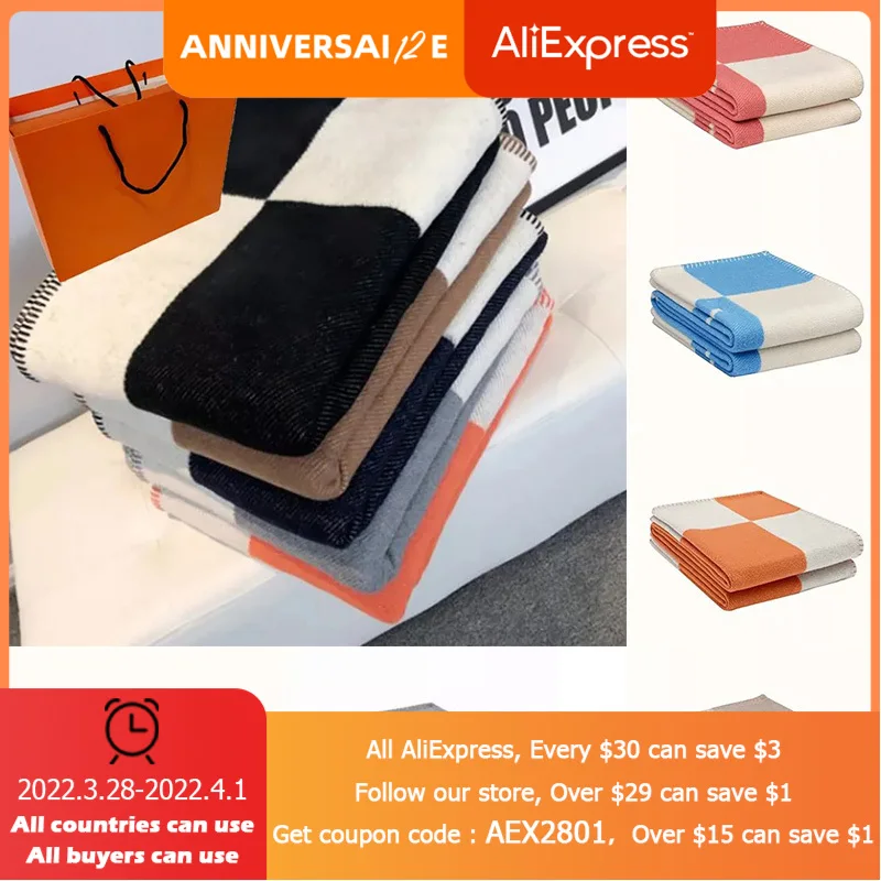 

Роскошное Брендовое одеяло с буквой H, Мягкая шерстяная клетчатая Обложка, флисовое вязаное одеяло, покрывало для дивана, мягкое покрывало