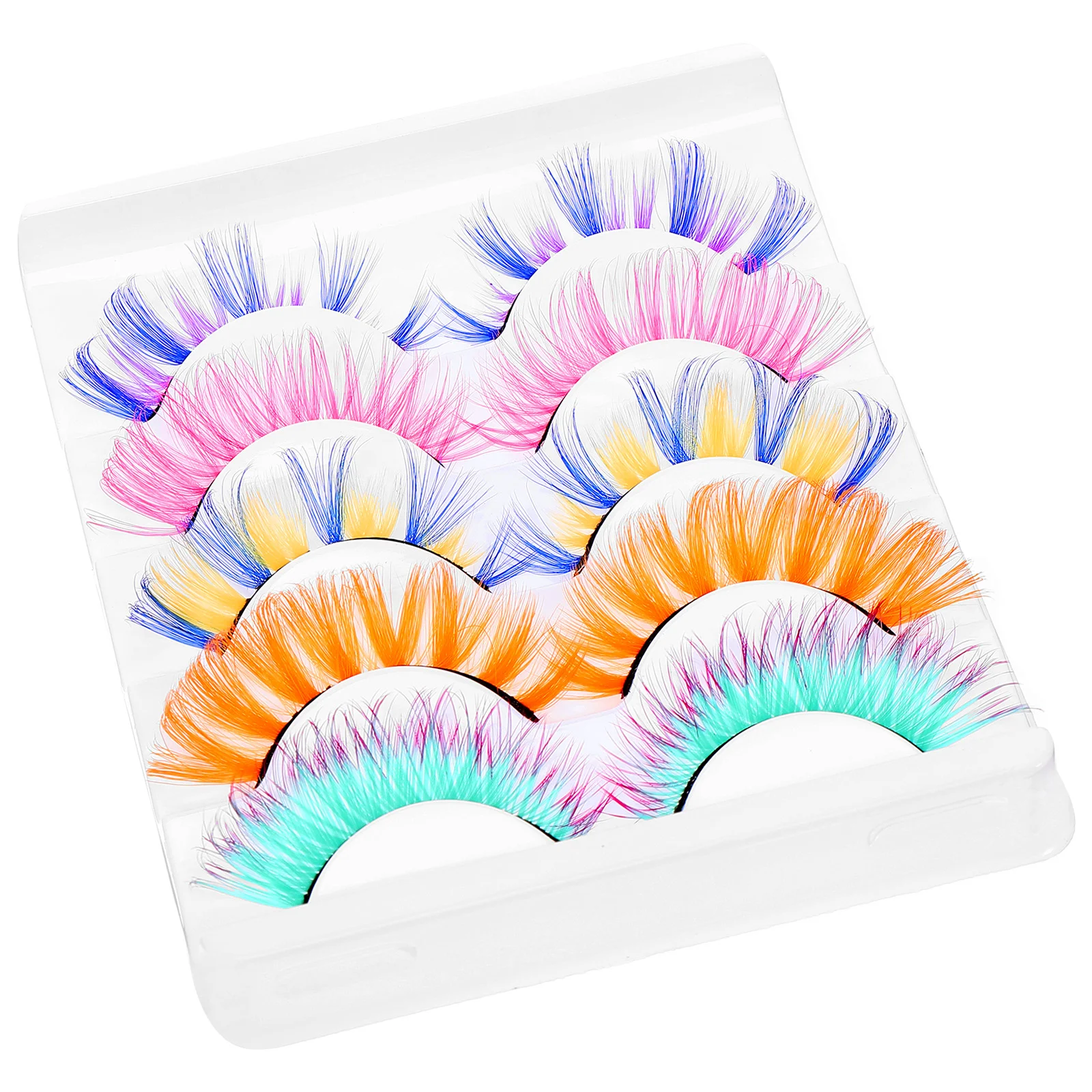

5 Pairs Colored False Eyelashes Fluffy Short Curly Natural Women Makeup Tools Fake Kit Individual