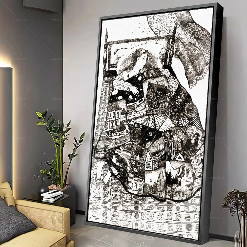 

Картина на холсте Forbeauty в рамке с изображением спящих женщин для домашнего декора