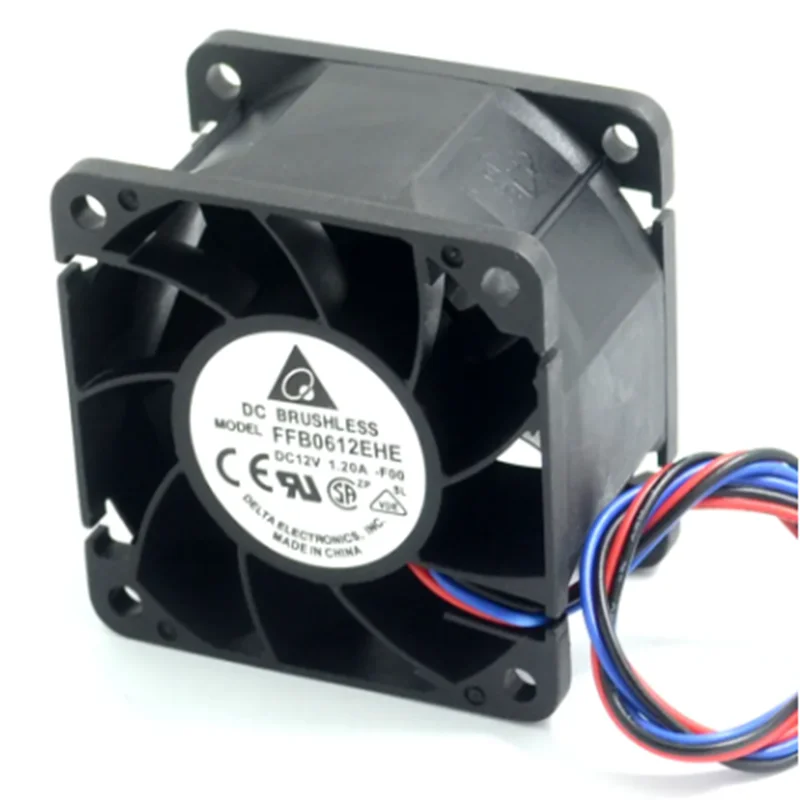 Новый 6-сантиметровый двухшариковый охлаждающий вентилятор FFB0612EHE 6038 60 мм с 3 Проводами и двумя шарикоподшипниками 12 В а для Delta 60*60*38 мм