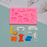 football themed silicone mold diy world cup soccer goal sneakers fondant cake decoration tools chocolate silicone mould