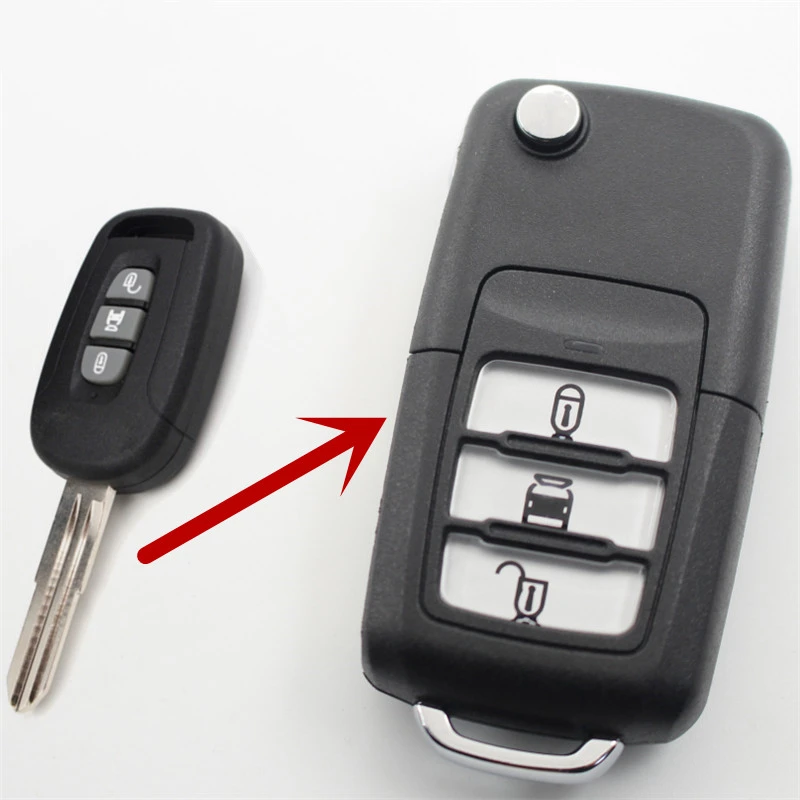 3-кнопочный модифицированный складной дистанционный ключ FLYBETTTER OEM для Chevrolet Captiva