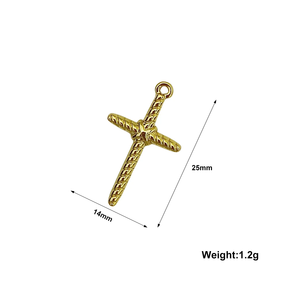 Кресты для подвесок золотистые/серебристые, 35 х18 мм, 1 шт.