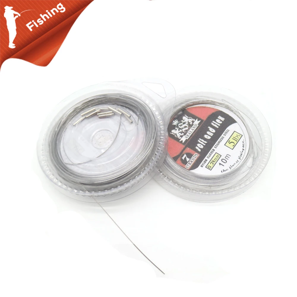 

10m Anti Corrosion Nylon Coated 7 Strands Steel Weave Wire 5lb~200lb Rigs Jigging Lures Fishing Leader Line