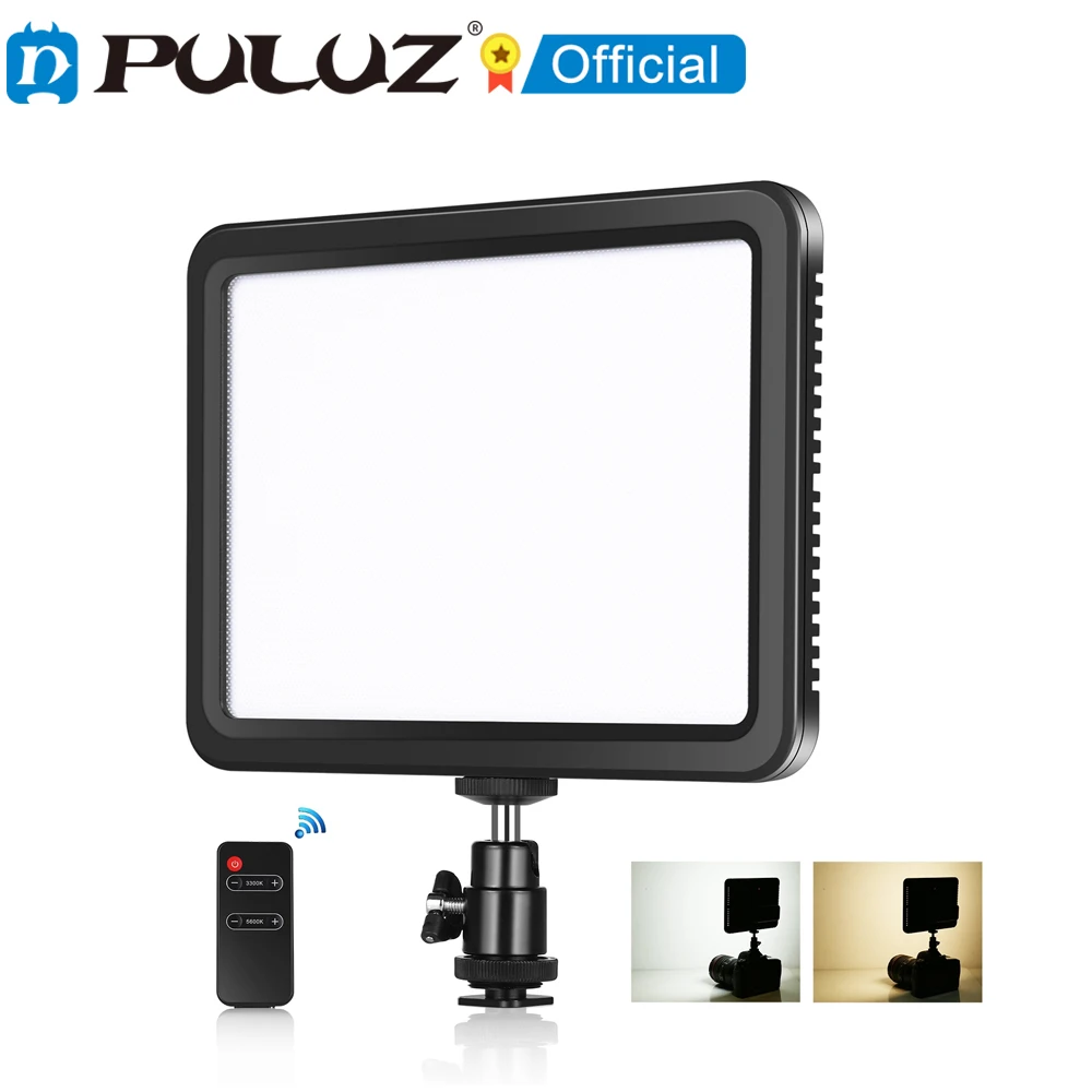 Диммируемый студийный светильник PULUZ, 116 светодиодов, 12 Вт, 3300-5600K, освещение для видео и фото с дистанционным управлением
