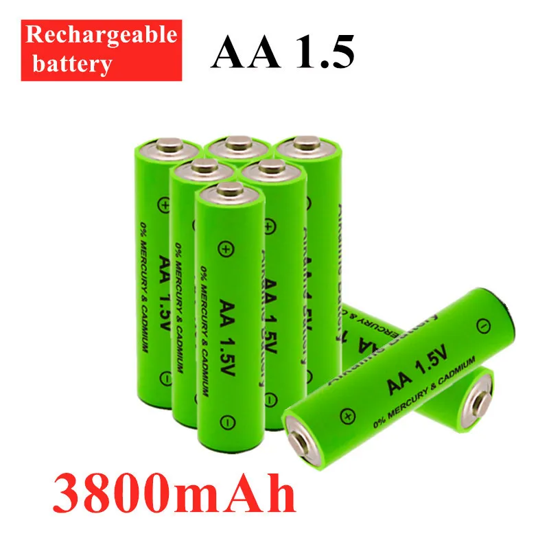 

2022 Batería recargable AA1.5 V 3800MAH para juguetes, reloj, linterna, cámara de Control remoto, cargador, nueva etiqueta