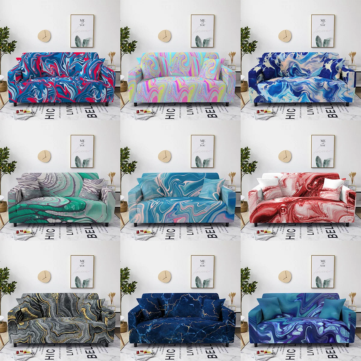 

Универсальный Эластичный чехол для дивана с золотым узором, защитный чехол для гостиной с защитой от грязи, эластичный чехол для дивана