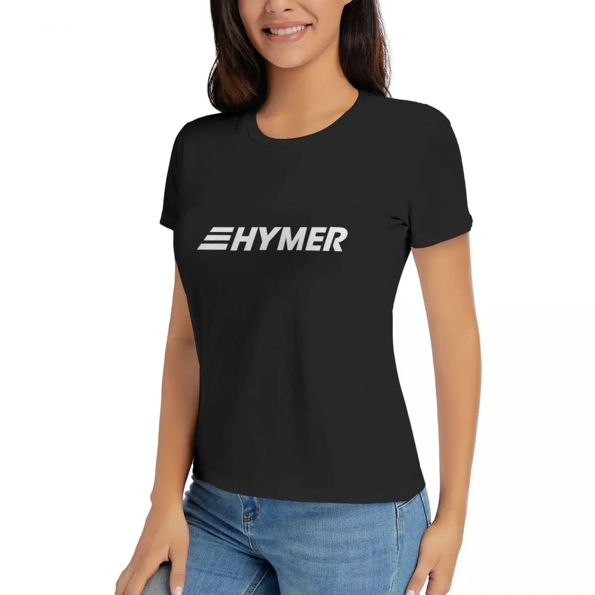 Женская хлопковая футболка с коротким рукавом и круглым вырезом