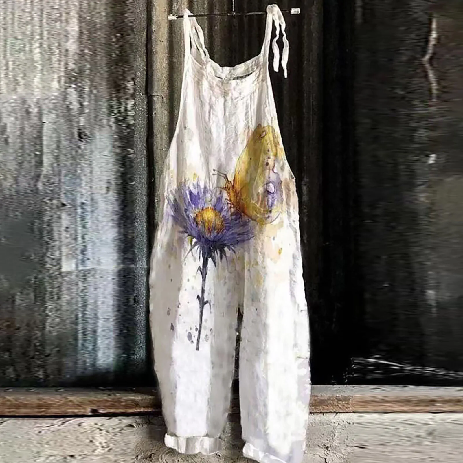 traf 2023 woman Casual Loose Jumpsuit Women Summer Solid Cotton Linen Straps Wide Leg Pants Dungaree Bib Overalls Sleeveless Ove