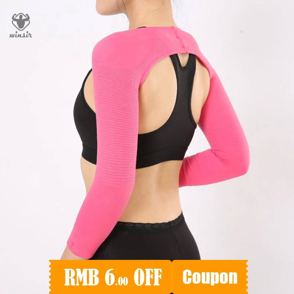 Seamless Slimming Compression Long Sleeve Arm Upper Shaper Posture Corrector Trimmer Back Shoulder Wrap Shaperwear for Women