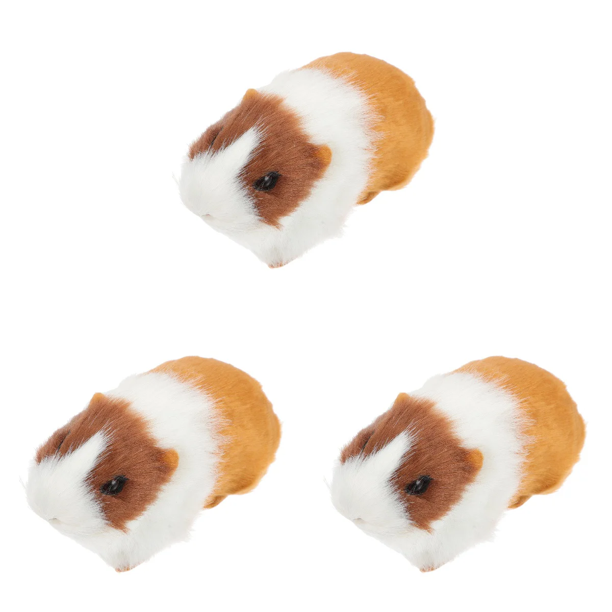 

3 Count Guinea Ornament Synthetic Fur Simulated Stuff Animals Baby