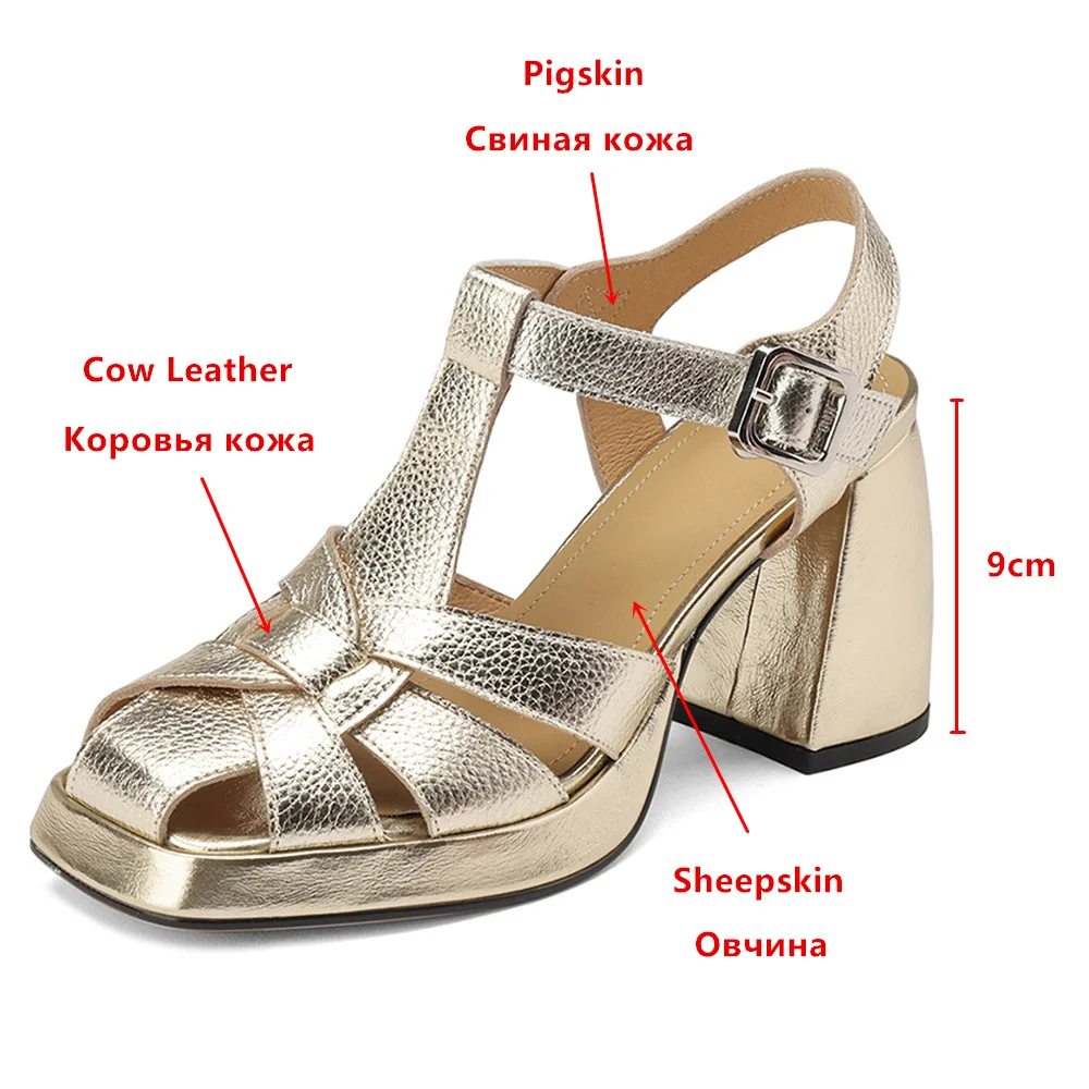 Aucegi Модные женские элегантные сандалии на высоком массивном каблуке летние