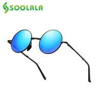 soolala retro round metal foldable polarized men sunglasses women ladies 2022 spring hinged uv400 sun glasses eyewear driving
