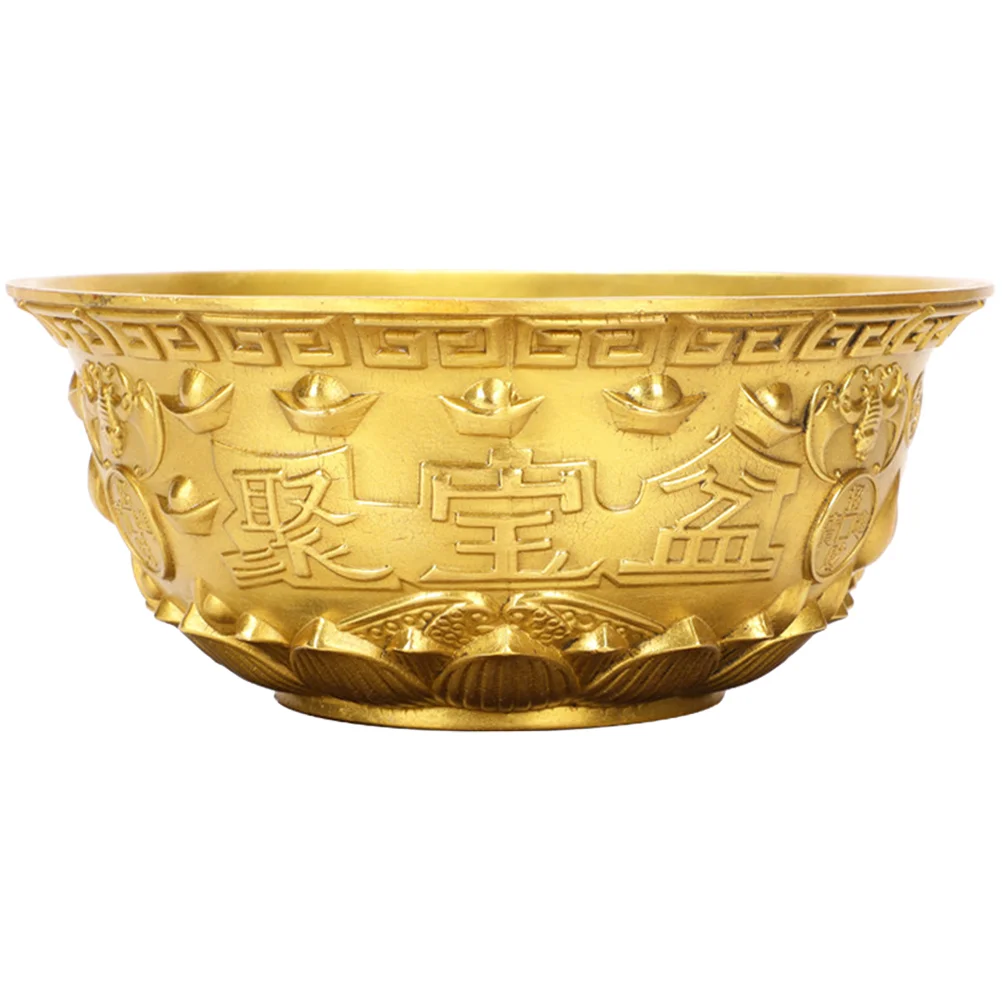 

Cornucopia Bowl Treasure Basin Decoration Chinese Brass Gold Office Money Home