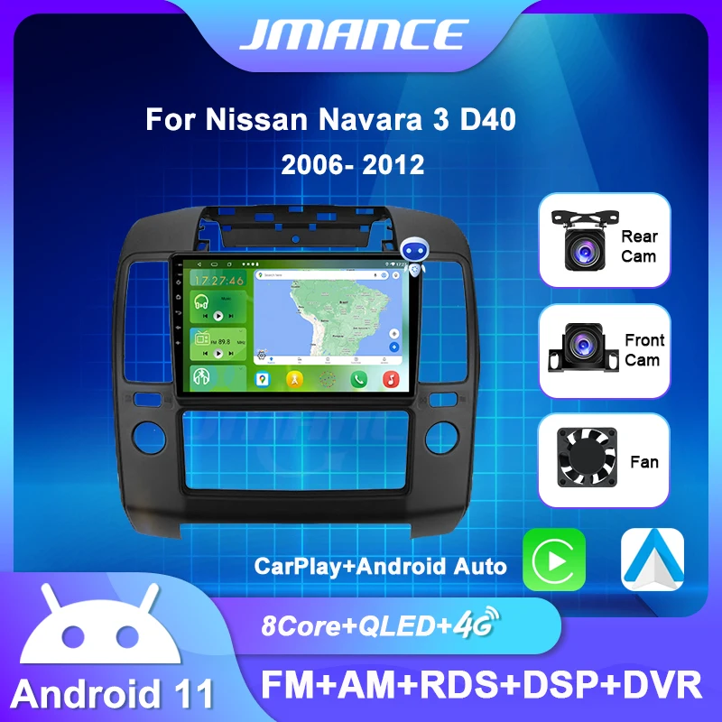 

JMANCE Android 11 For Nissan Navara 3 D40 2006 - 2012Car Radio Multimedia Video Player Navigation GPS Android No 2din 2 din dvd