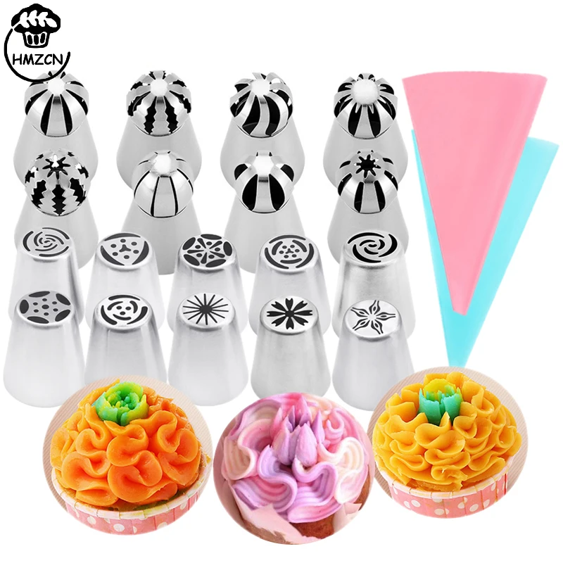 

20PCS Russian Tulip Tips Stainless Steel Icing Piping Nozzles Pastry Decorating Tip Frosting Bag Baking Cupcake Cookies Supplies