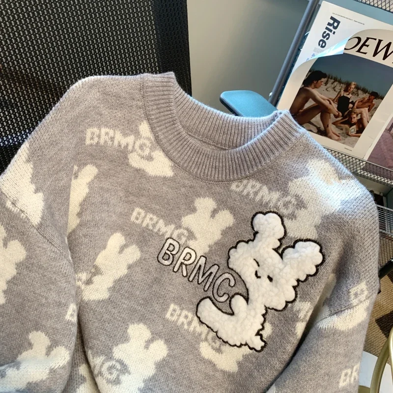 Новинка 2024 осенне-зимний женский повседневный свободный пуловер свитер высокого