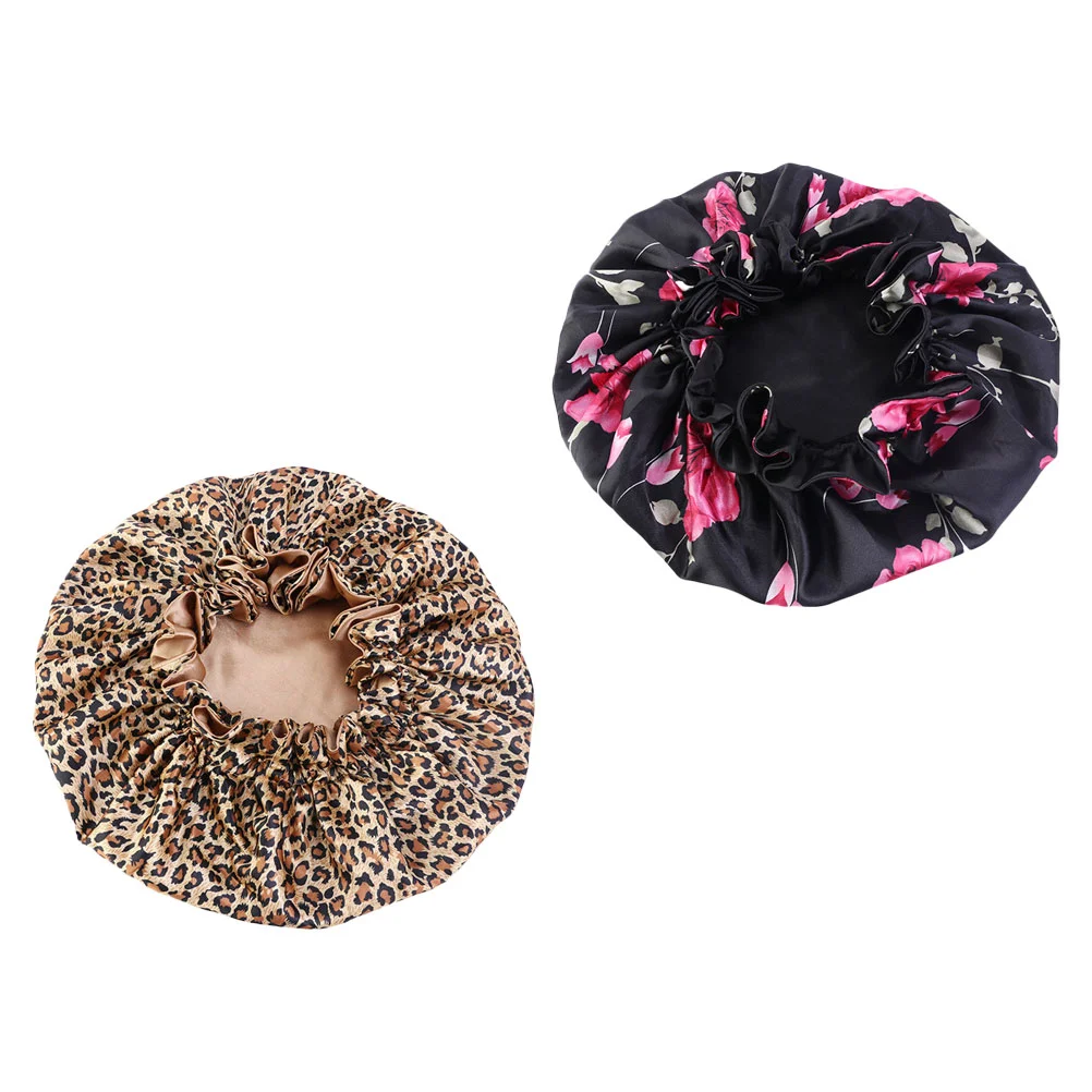 

Bonnet Hair Forsilk Cap Hatcover Sleeping Bonnets Head Black Satin Scarf Showerchemo Hats Bouffant Turban Headscarf Wrap