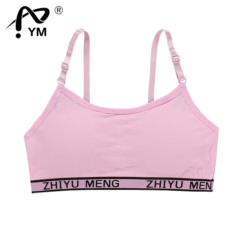

New 2pc/lot Teens Girls Sports Bra Puberty Underwear Wireless Teenager Girls Sport Bra Chest Pad Cotton Young Girls Training Bra