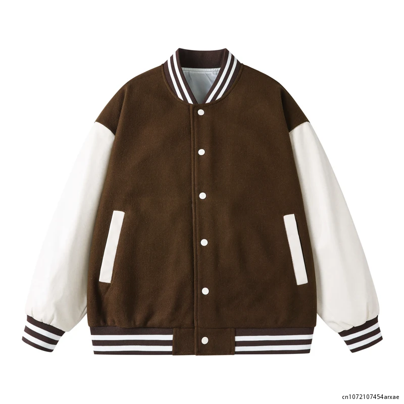 

Куртка-бомбер мужская оверсайз, винтажная мешковатая верхняя одежда, модная повседневная Уличная бейсбольная одежда, топы, весна