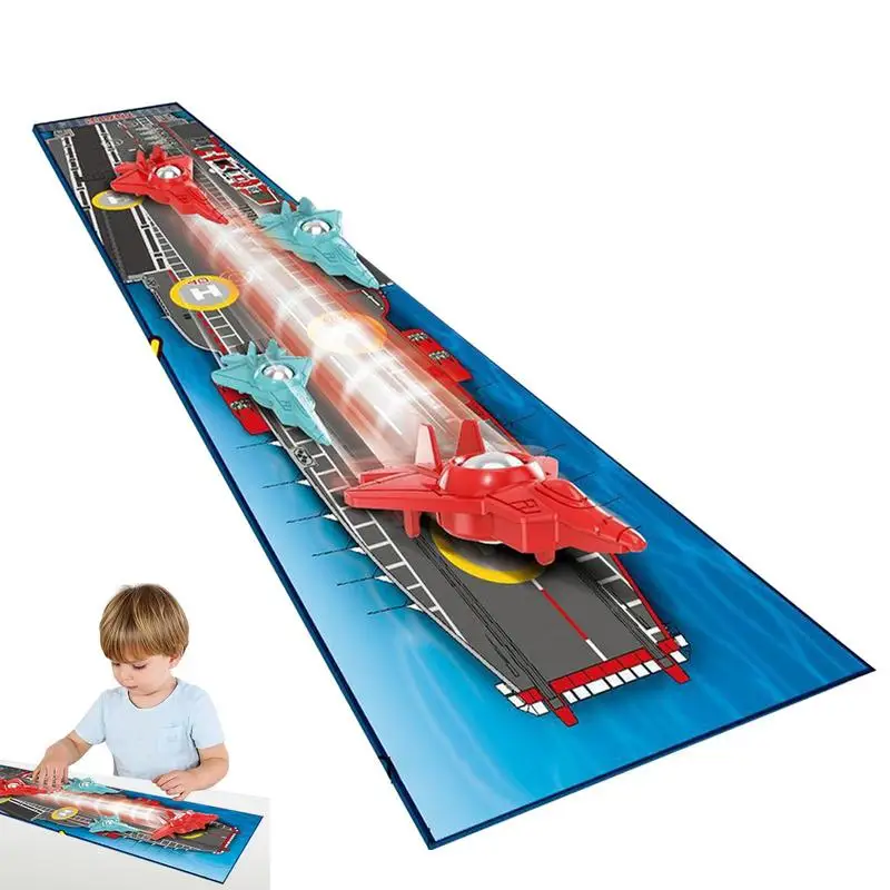 

Fun Indoor Sports Game Easy To Set Up Tabletop Shuffleboard Game For Kids Adults Tabletop Curling Game Aircraft Carrier Theme