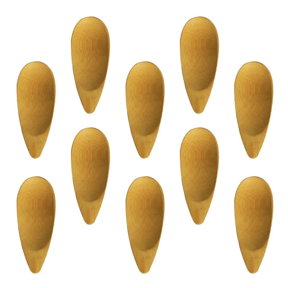 

10 шт., бамбуковые ложки для чая, с короткой ручкой